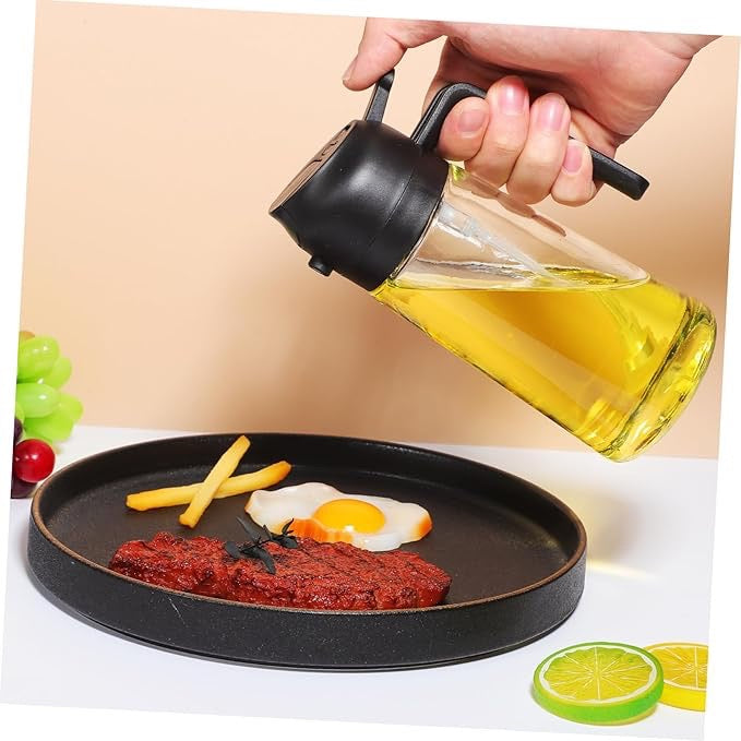 Oil sprayer used on a pan while cooking