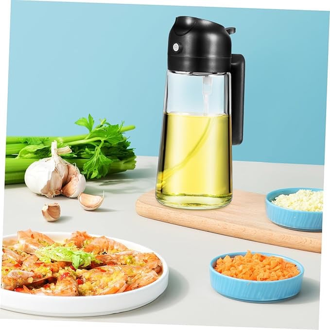 Oil sprayer near prepared food